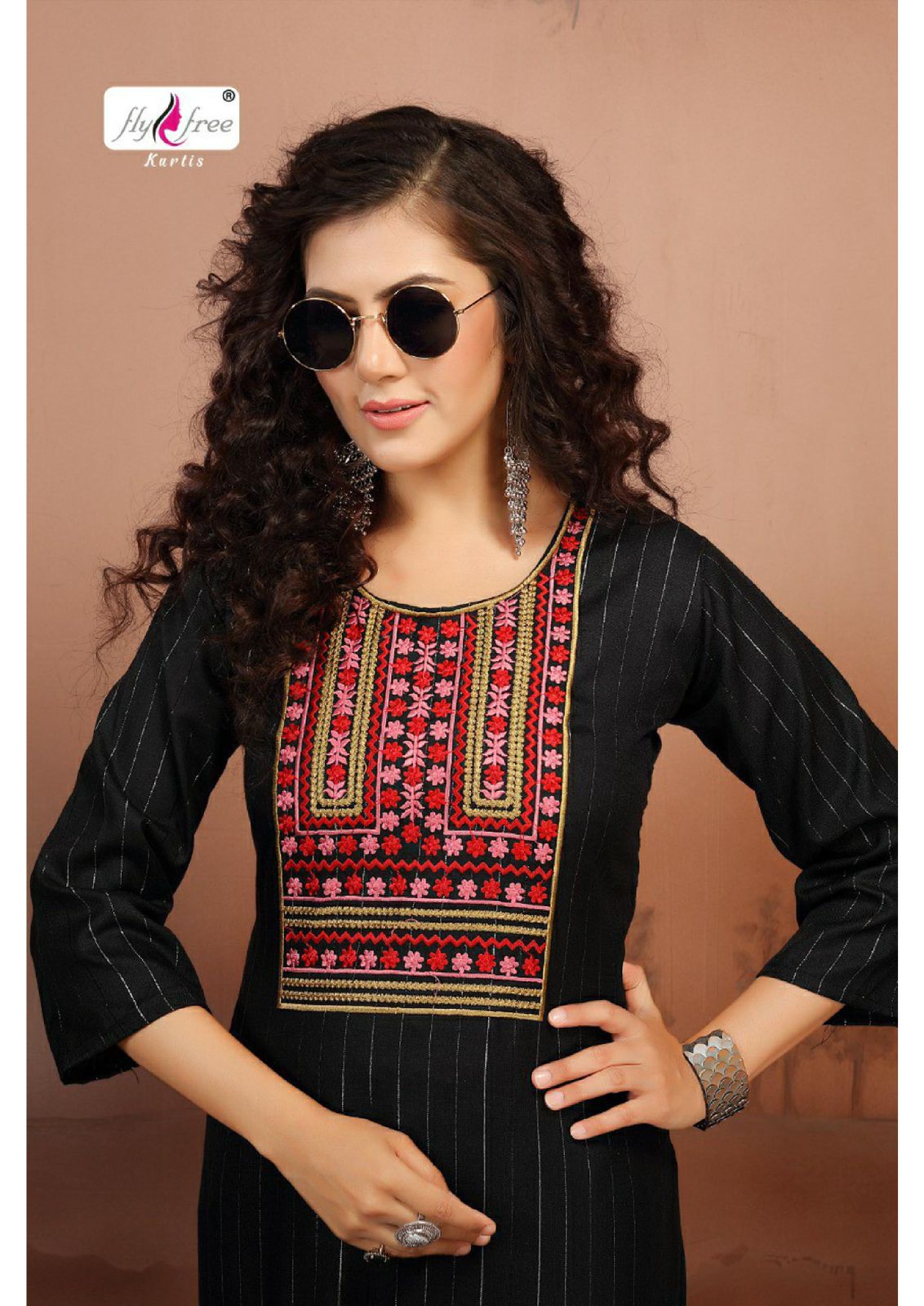 Fly Free Navratan Ethnic Wear Embroidery Work Kurti With Bottom Collection